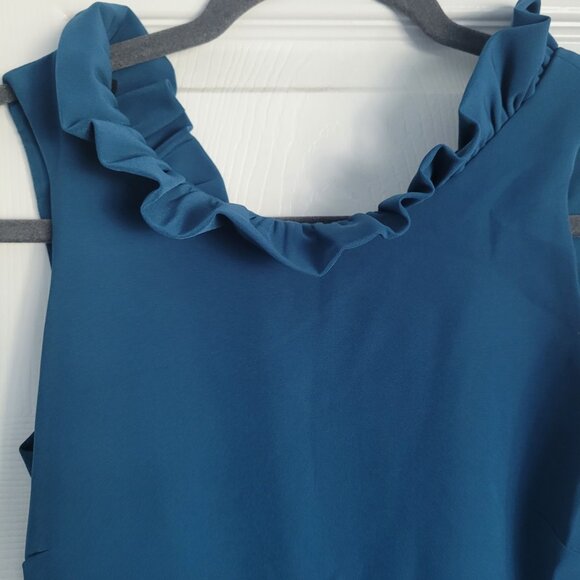 NEW CAMILYN BETH Maxi Dress Teal The Alexandria Gown Sleeveless Size 2 - Picture 6 of 7